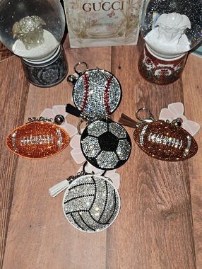 Rhinestone Sports Keychains Nwt